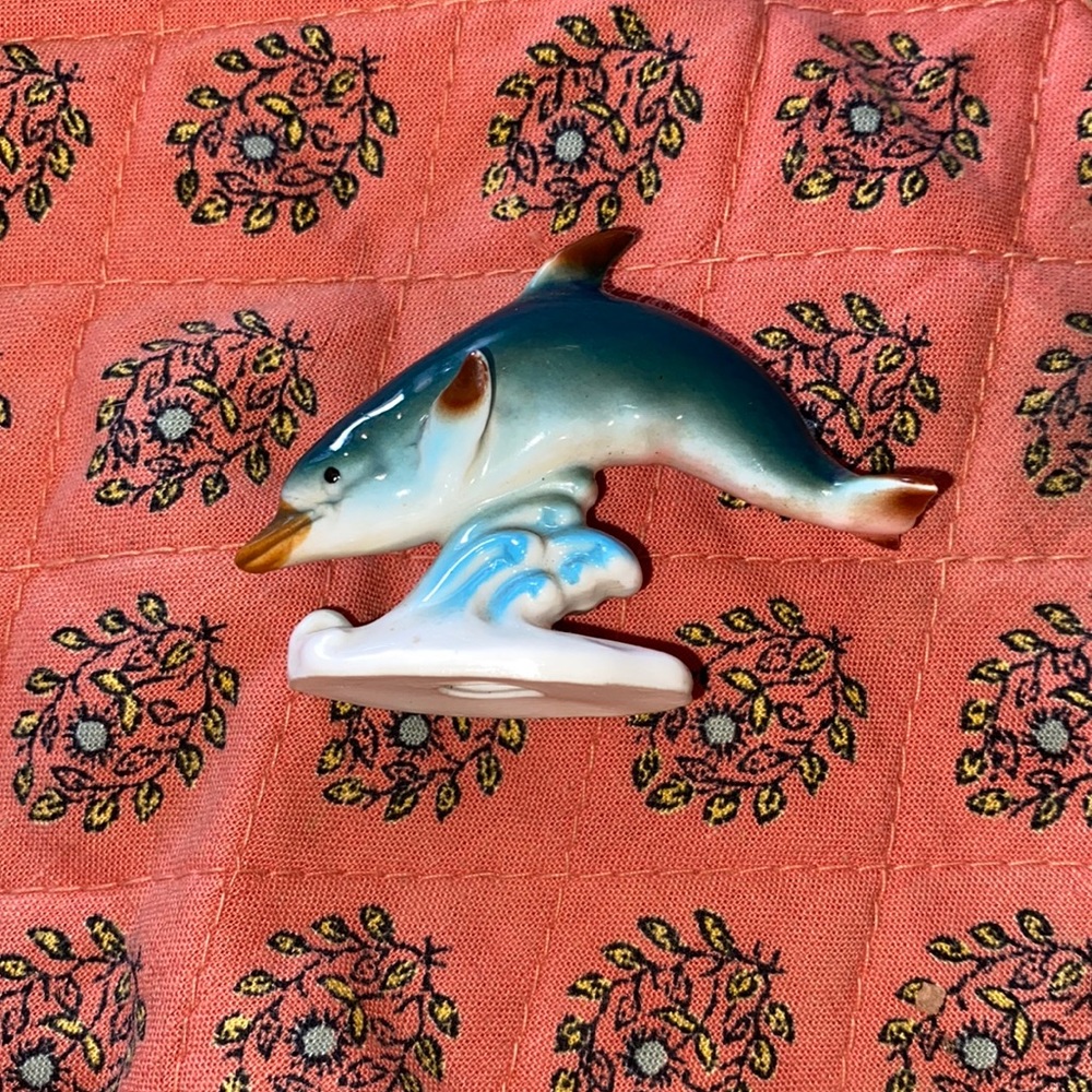 Vintage Fine Bone China Dolphin Figurine
